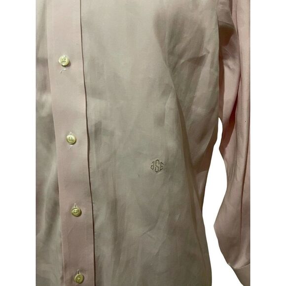 INDIVIDUALIZED SHIRTS Dress Shirt Pink‎ White Contrast Collar Spread Size 16 - Picture 4 of 12